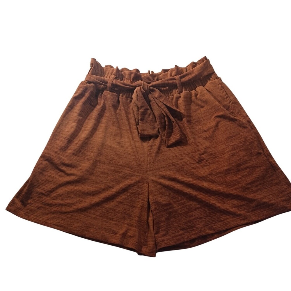NWT LuLaRoe Ella Shorts Women's S Paperbag Waist Tie Brown Soft Stretch‎ Lounge